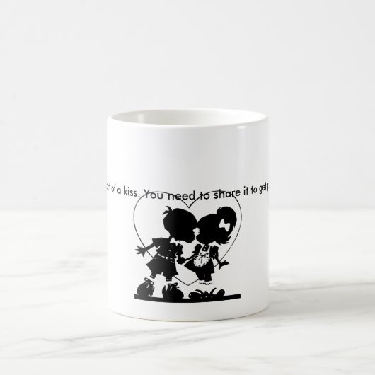 「幸せはキスの一種」かわいい恋 コーヒーマグカップ (中央)