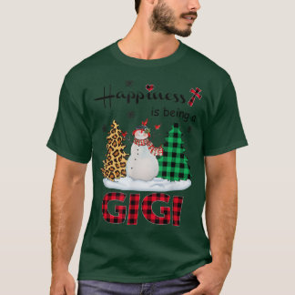 幸せはギギ雪だるまメリークリスマスtr tシャツ
