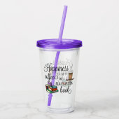 幸せはコーヒーと素晴らしい本のカップ アクリルタンブラー (裏面)