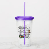 幸せはコーヒーと素晴らしい本のカップ アクリルタンブラー (正面)
