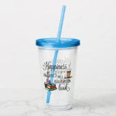 幸せはコーヒーと素晴らしい本のカップ アクリルタンブラー (裏面)