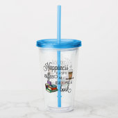 幸せはコーヒーと素晴らしい本のカップ アクリルタンブラー (正面)