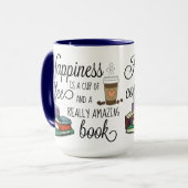 幸せはコーヒーと素晴らしい本のカップ マグカップ (正面左)