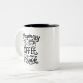 幸せはコーヒー一杯で、二色のコーヒーマグ ツートーンマグカップ (正面左)