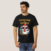 幸せはニワトリのホーム – かわいいサングラスティーシャツ Tシャツ (正面フル)