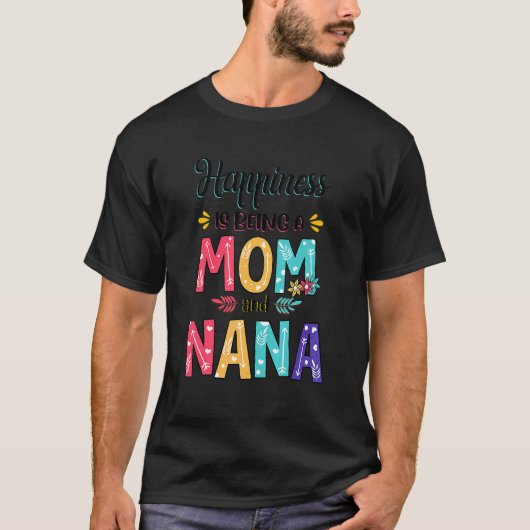幸せはママとナナフローラ母 Tシャツ (正面)