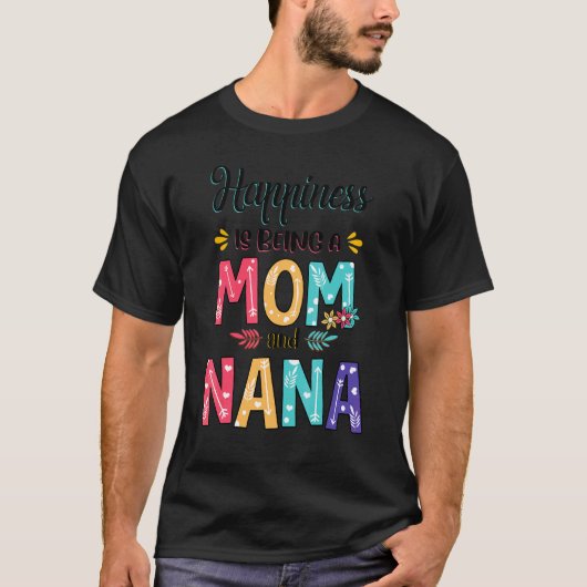 幸せはママとナナフローラ母 Tシャツ (正面)