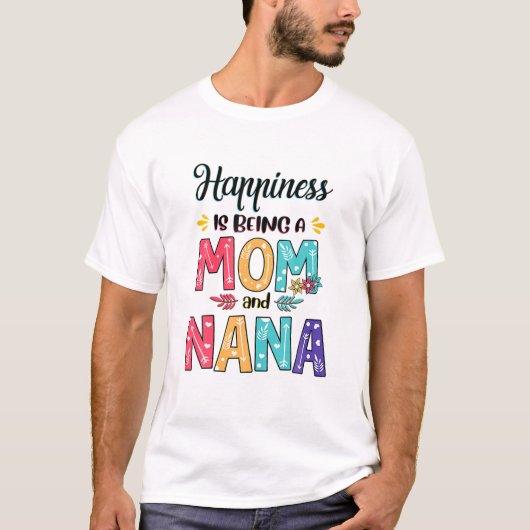 幸せはママとナナフローラ母 Tシャツ (正面)