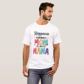 幸せはママとナナフローラ母 Tシャツ (正面フル)