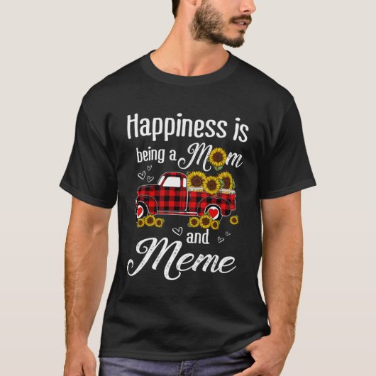 幸せはママとミームのヒマワリ Tシャツ (正面)