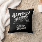 幸せはレイアウト上で働いている、蒸気列車 クッション (ブランケット)