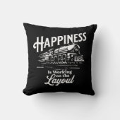 幸せはレイアウト上で働いている、蒸気列車 クッション (正面)