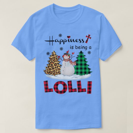 幸せはロリ雪だるまメリークリスマスである Tシャツ (デザイン正面)