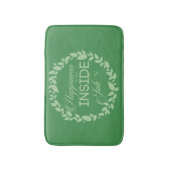 幸せは内なる仕事 緑のリース バスマット (正面縦)