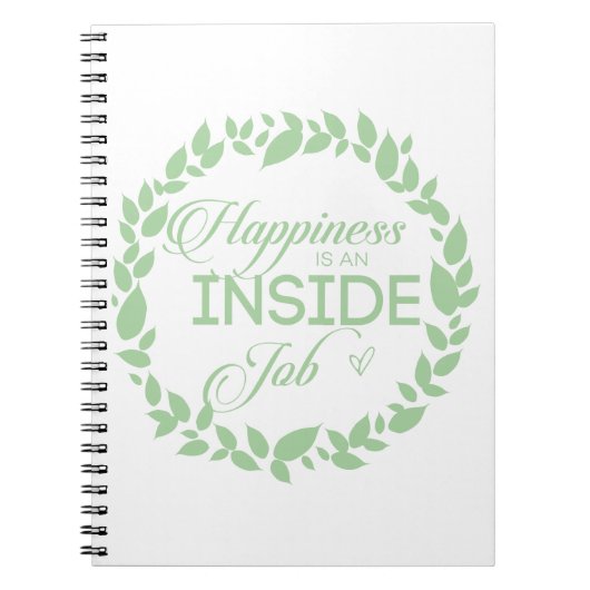 幸せは内側から　グリーンリースノートブック ノートブック (正面)