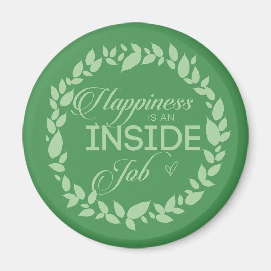 幸せは内側のジョブの緑のリース磁石 マグネット (正面)