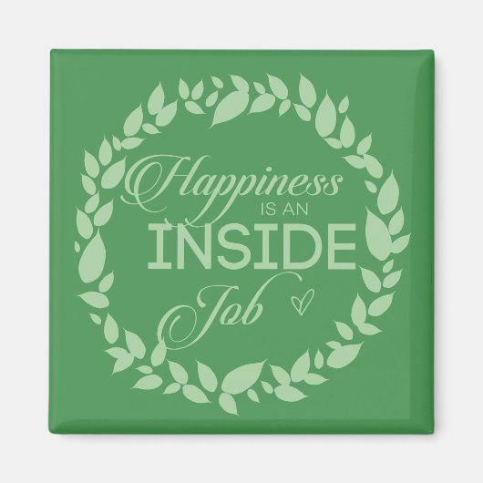 幸せは内側のジョブの緑のリース磁石 マグネット (正面)