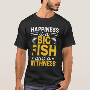 幸せは大きな魚であり、枯れである – おもしろい Fis Tシャツ