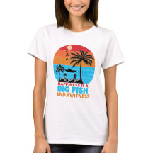 幸せは大きな魚 モチベーショナル 引用Tシャツ
