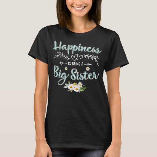 幸せは姉の女性のデイジー花 Tシャツ (正面)
