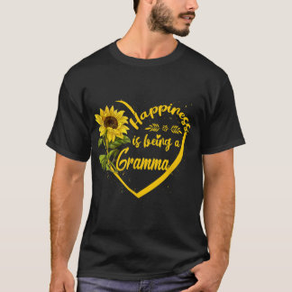 幸せは孫の母であるひまわり母の日の贈り物 Tシャツ