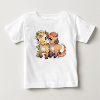 幸せは小さなポニーのTシャツ ベビーTシャツ