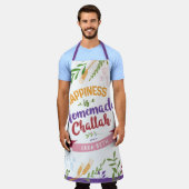 幸せは手作りのチャラから HUGE フラワー エプロン (着用した状態)