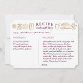 幸せは手作りの ゴールド バーガンディ ベーキングリース シーズンカード (裏面)