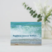 幸せは波のようにやってくる　今日を楽しめ ポストカード (スタンド正面)