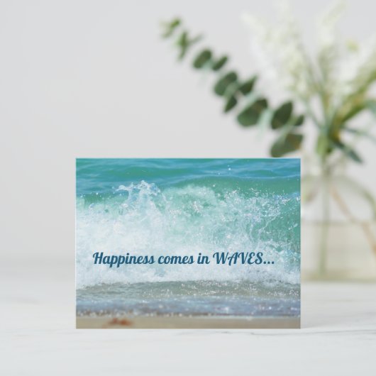 幸せは波のようにやってくる　今日を楽しめ ポストカード (スタンド正面)
