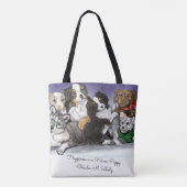 幸せは温かい子犬のクリスマス トートバッグ (裏面)