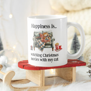幸せは猫とクリスマス映画を見ること コーヒーマグカップ