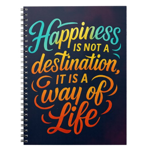 幸せは目的地ではない – やる気を起こさせる Quot ノートブック (正面)