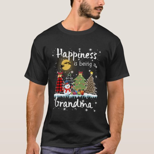 幸せは祖母の木のヒョウのプレイドである Tシャツ (正面)