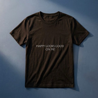幸せは私に似合う ポジティブな名言 モダン レトロ Tシャツ