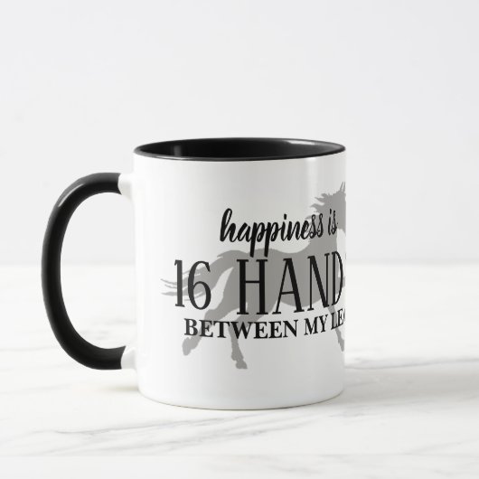 幸せは私の脚の間の16手のアクセントピロ マグカップ (左)