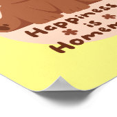 幸せは自家製かわいいかわいいベビーベアーブラウン ポスター (角)