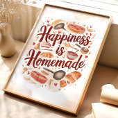 幸せは自家製のキッチンウォールアート ポスター