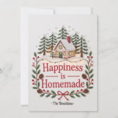 幸せは自家製のログハウス ファミリー フォト シーズンカード (正面)