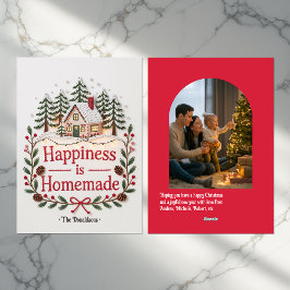 幸せは自家製のログハウス ファミリー フォト シーズンカード