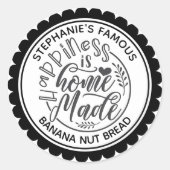 幸せは自家製 ヴィンテージ パーソナライズ ラベル (正面)