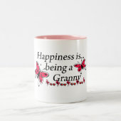 幸せは蝶々のおばあさん ツートーンマグカップ (中央)