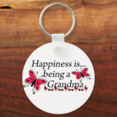 幸せは蝶のおばあちゃん キーホルダー (正面)