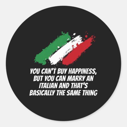 幸せは買えないけどイタリア人と結婚することはできる ラウンドシール (正面)