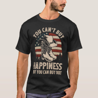 幸せは買えないけど泥んこカウガールは買える Tシャツ