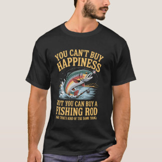 幸せは買えません - しかし釣り竿なら買えます Tシャツ
