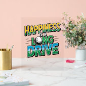 幸せは長いドライブ、ゴルフ アクリルサイン (ウェディング)