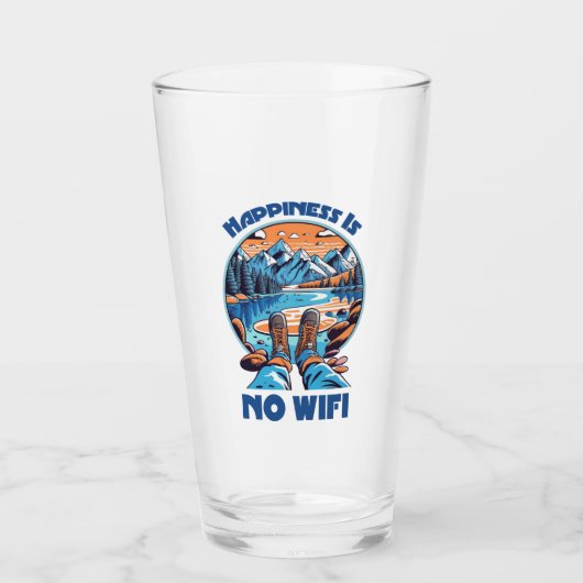 幸せはWifiハイキングブーツではない タンブラーグラス (正面)