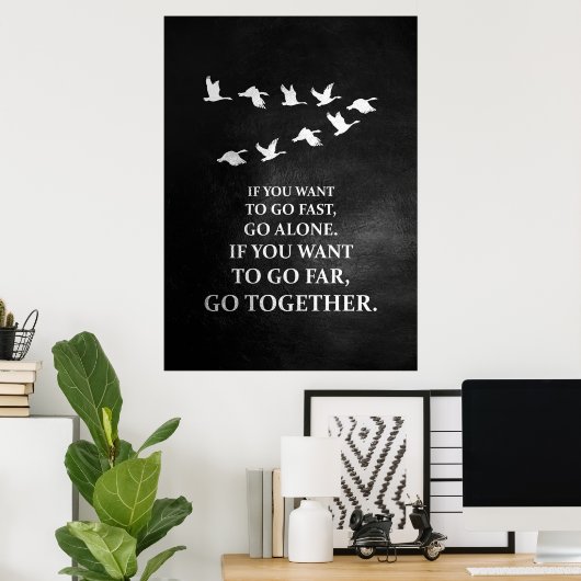 幸せもし引用文一緒に行きたい ポスター (ホームオフィス)