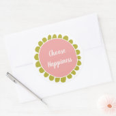 幸せやる気を起こさせるを可愛く選ぶ ラウンドシール (封筒)